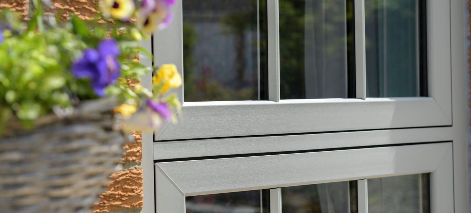 light grey flush sash windows