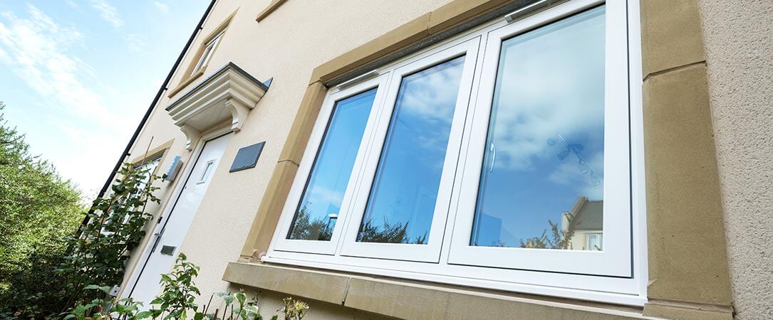 white upvc flush window