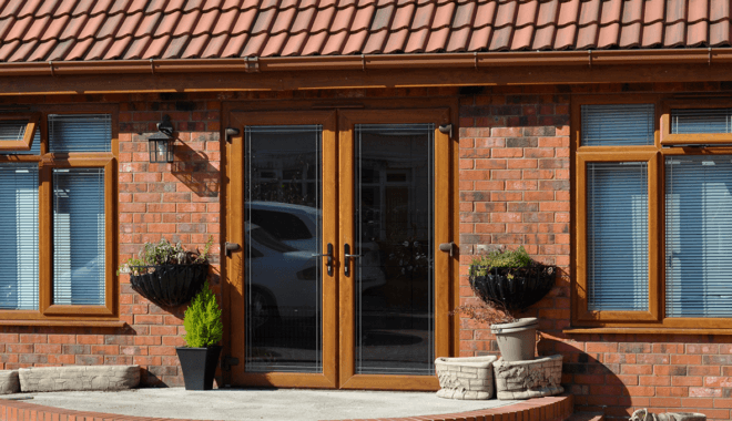 English Oak coloured French Doors