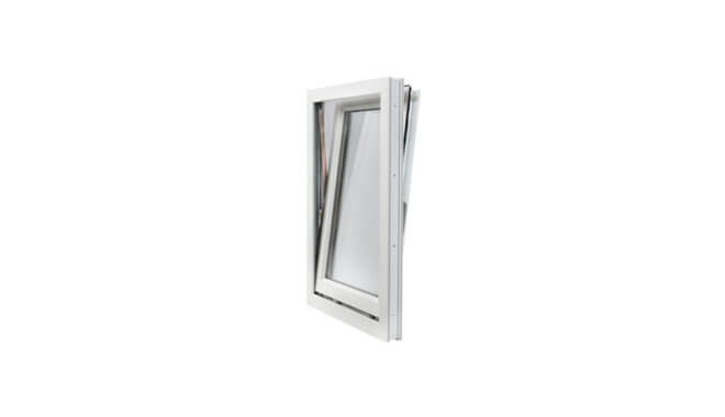 partially open fully reversible upvc window in white cgi