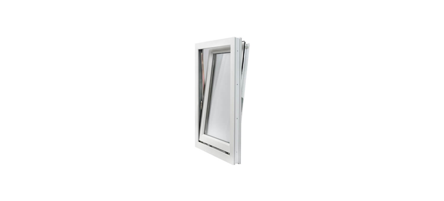 partially open fully reversible upvc window in white cgi