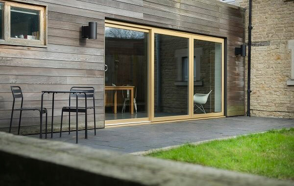 woodgrain foil Slider24+ patio sliding doors by deceuninck
