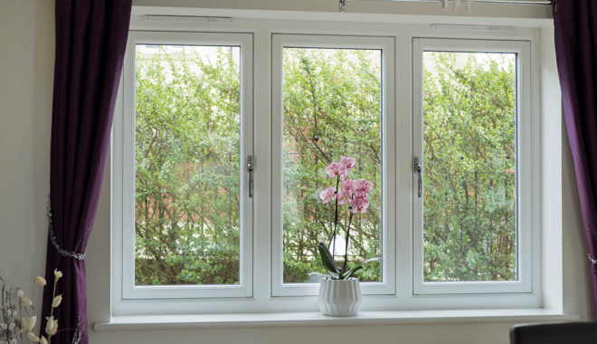 white upvc flush windows