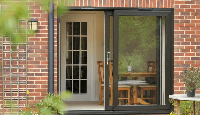 Black sliding door