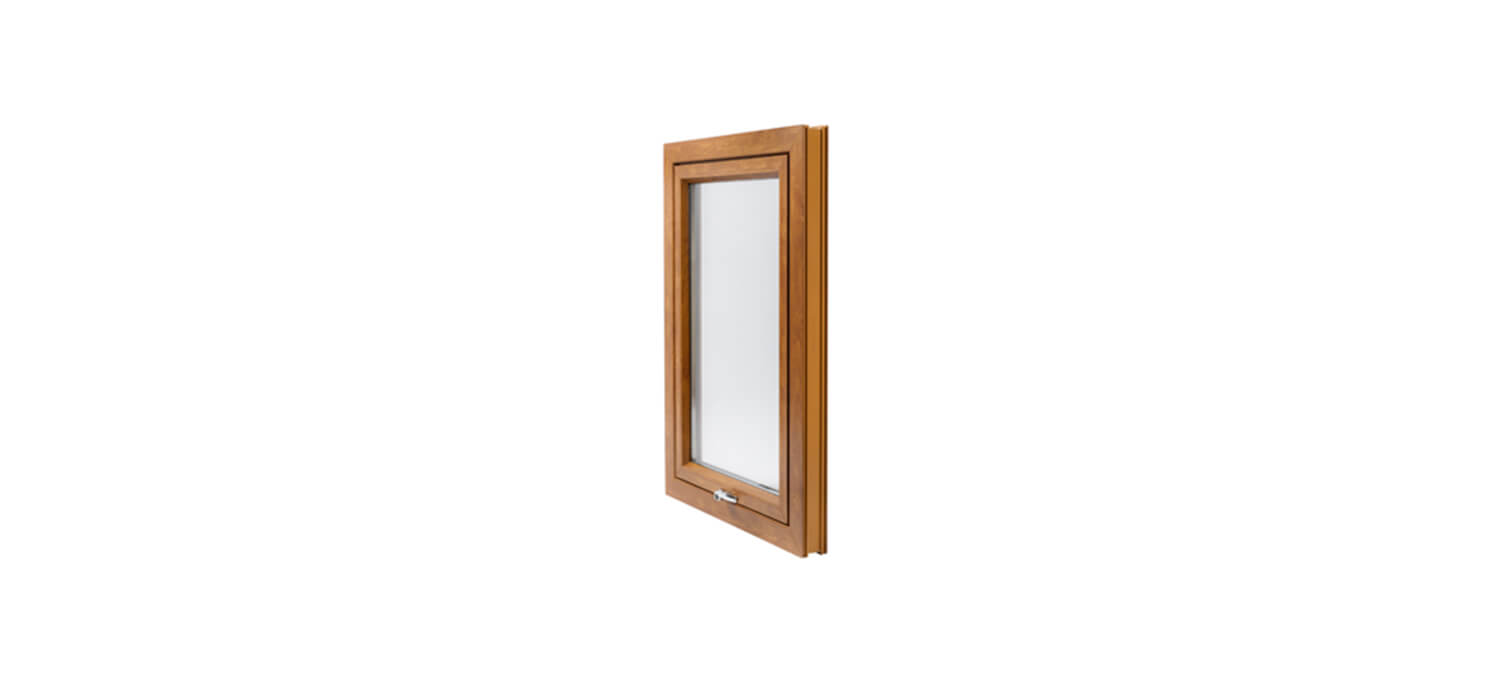 closed Fully reversible window in oaken colour