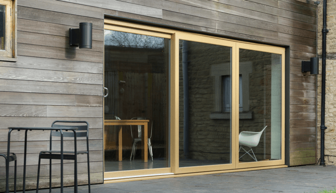 Wooden pvc colour sliding door