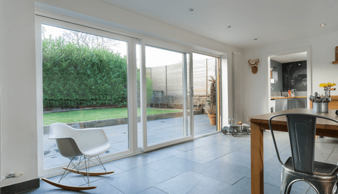 open white uPVC sliding doors