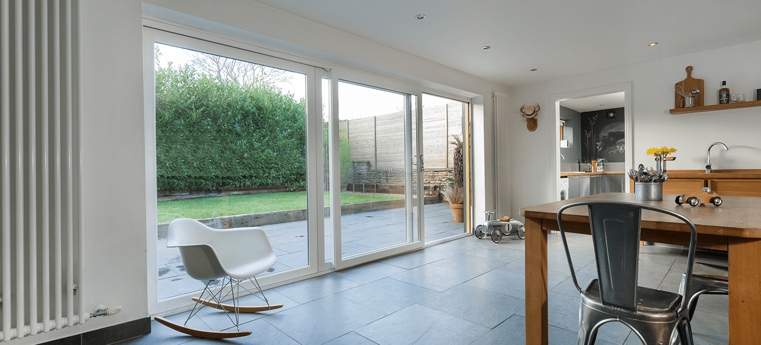 open white uPVC sliding doors