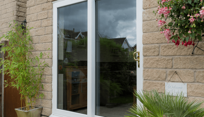 Small white sliding window