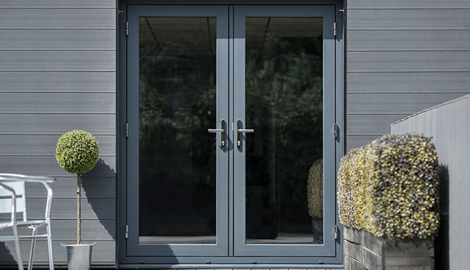 Flush sash upvc windows in light brown wooden foil in a kitchen